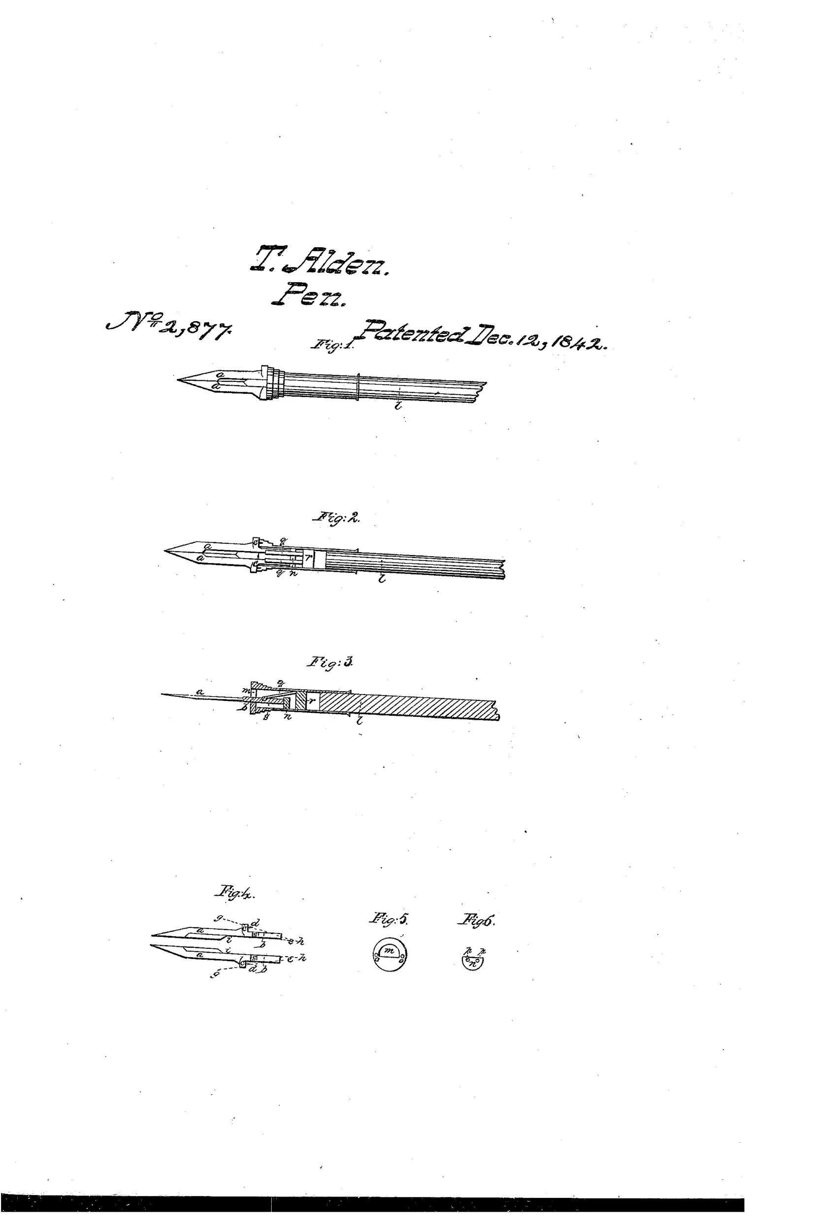 Patent drawing for METALLIC PEN
